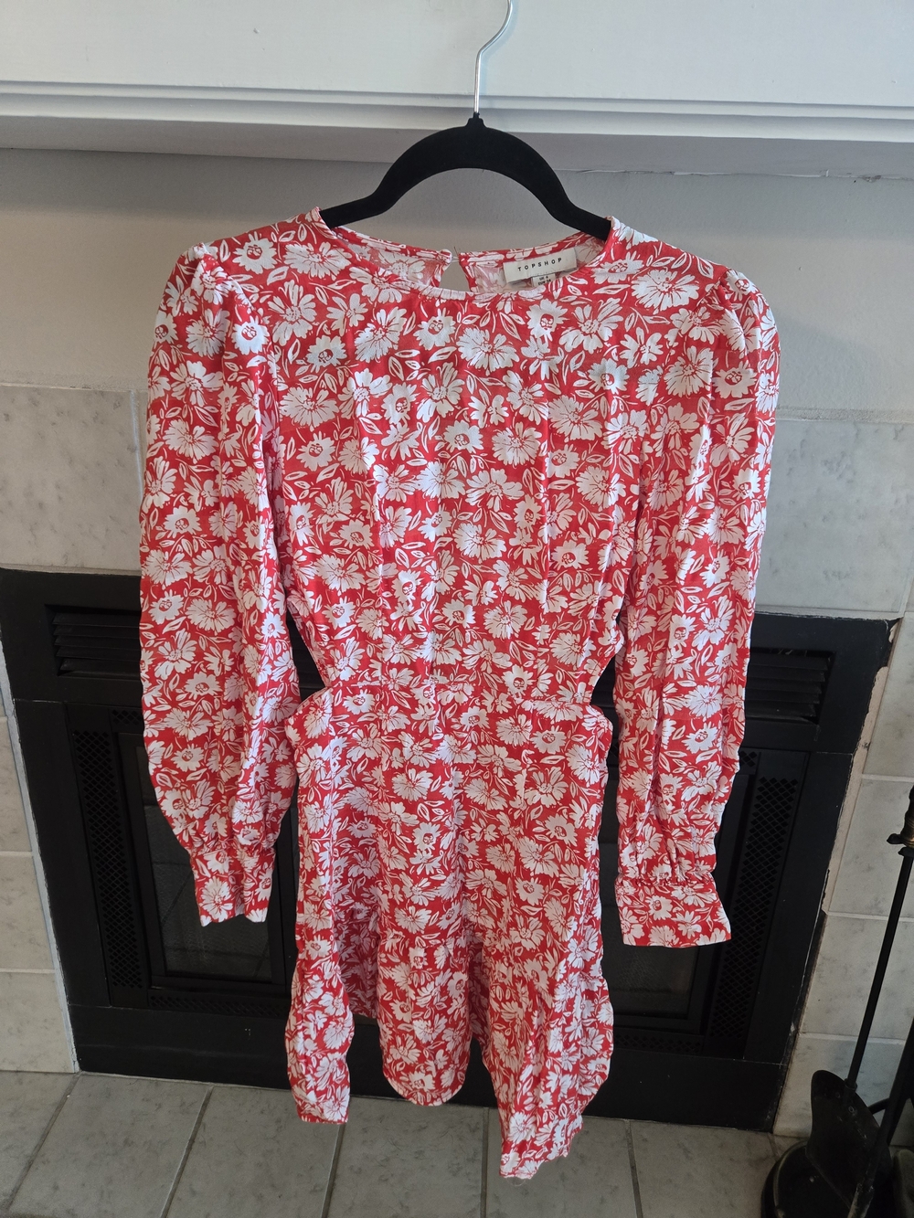 Topshop Red and White Floral Sundress